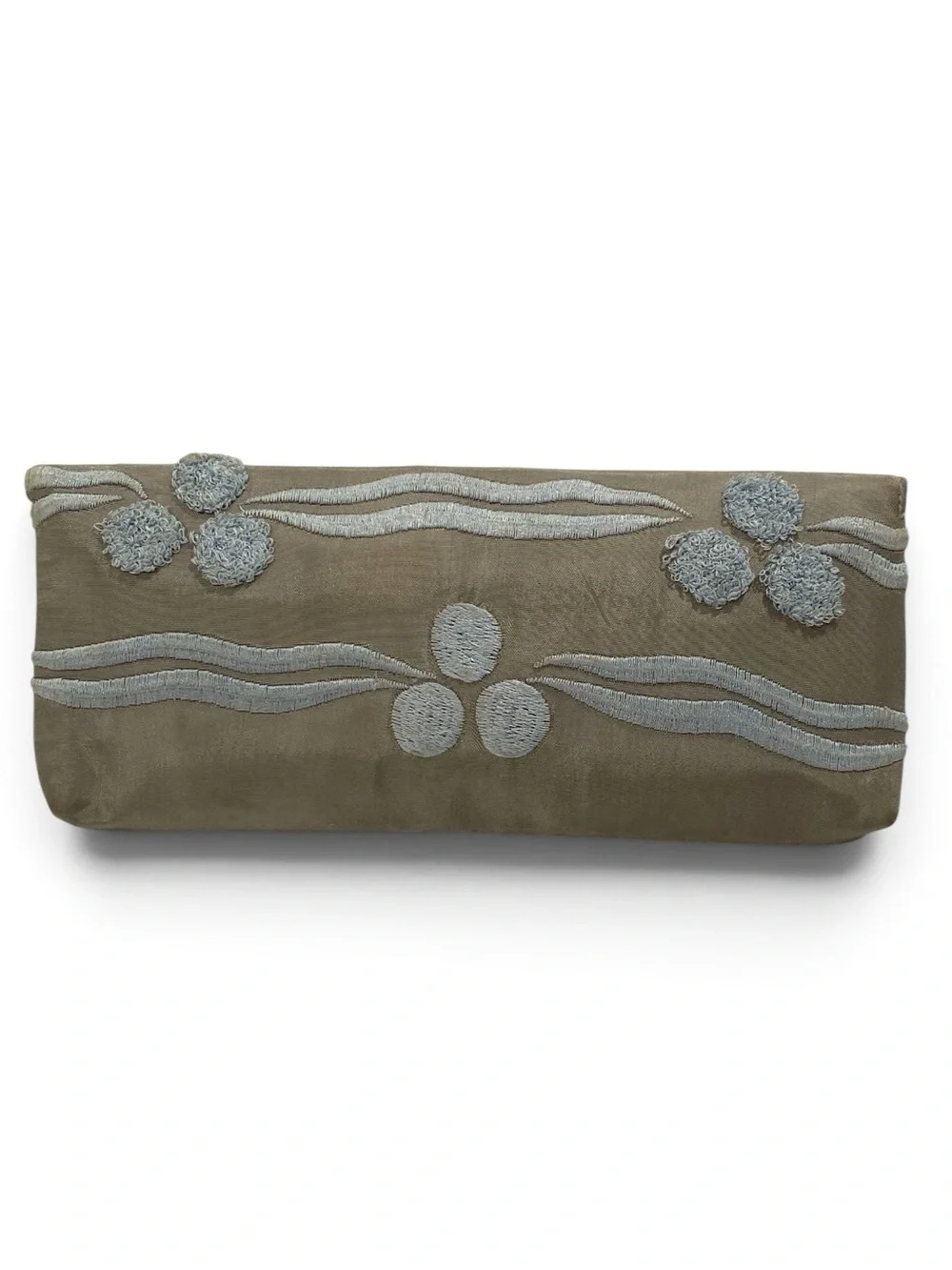 Chan Luu Gray Embellished Clutch with Glitter Motifs